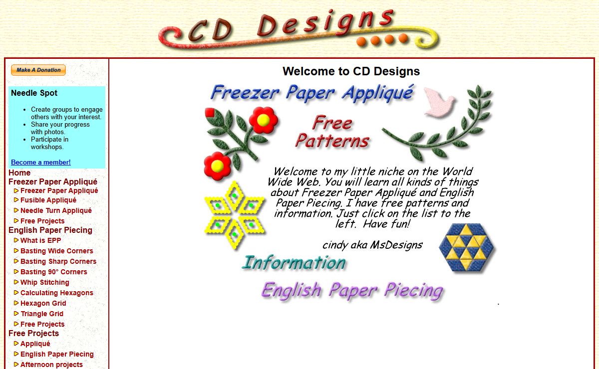 CD Designs - Freezer Paper Applique - English Paper Piecing