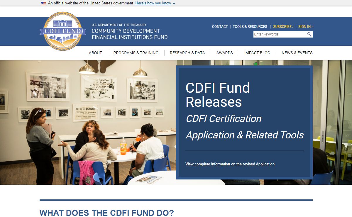 Home | Community Development Financial Institutions Fund