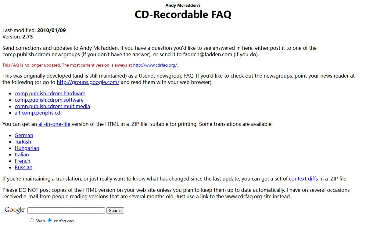 CD-Recordable FAQ