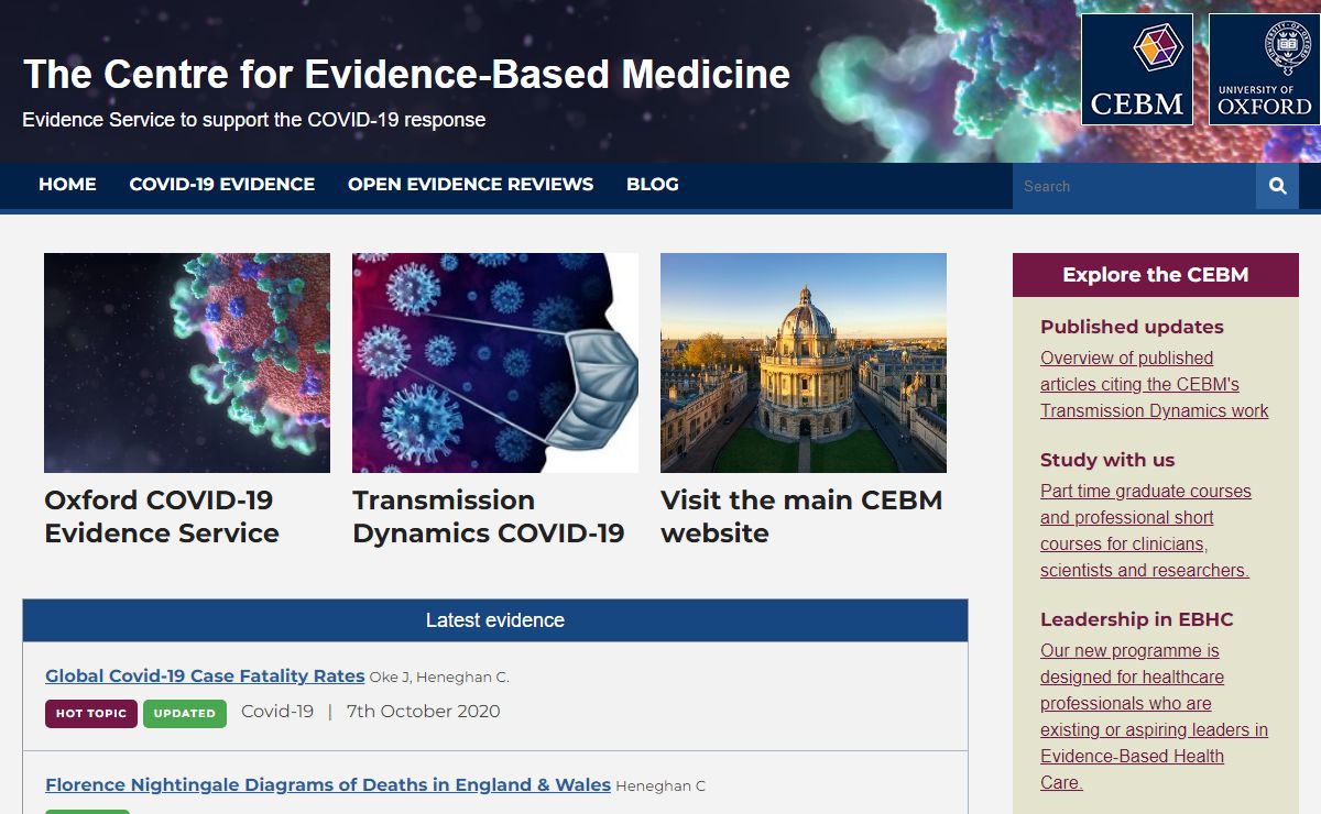 The Centre for Evidence-Based Medicine | Evidence Service to support the COVID-19 response