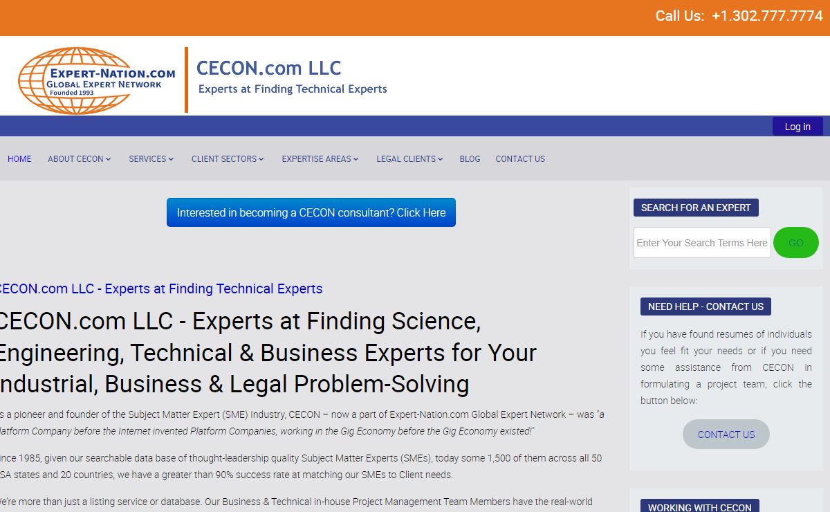 Technical Consulting Network of Scientists, Engineers and Expert Witnesses | CECON.com LLC