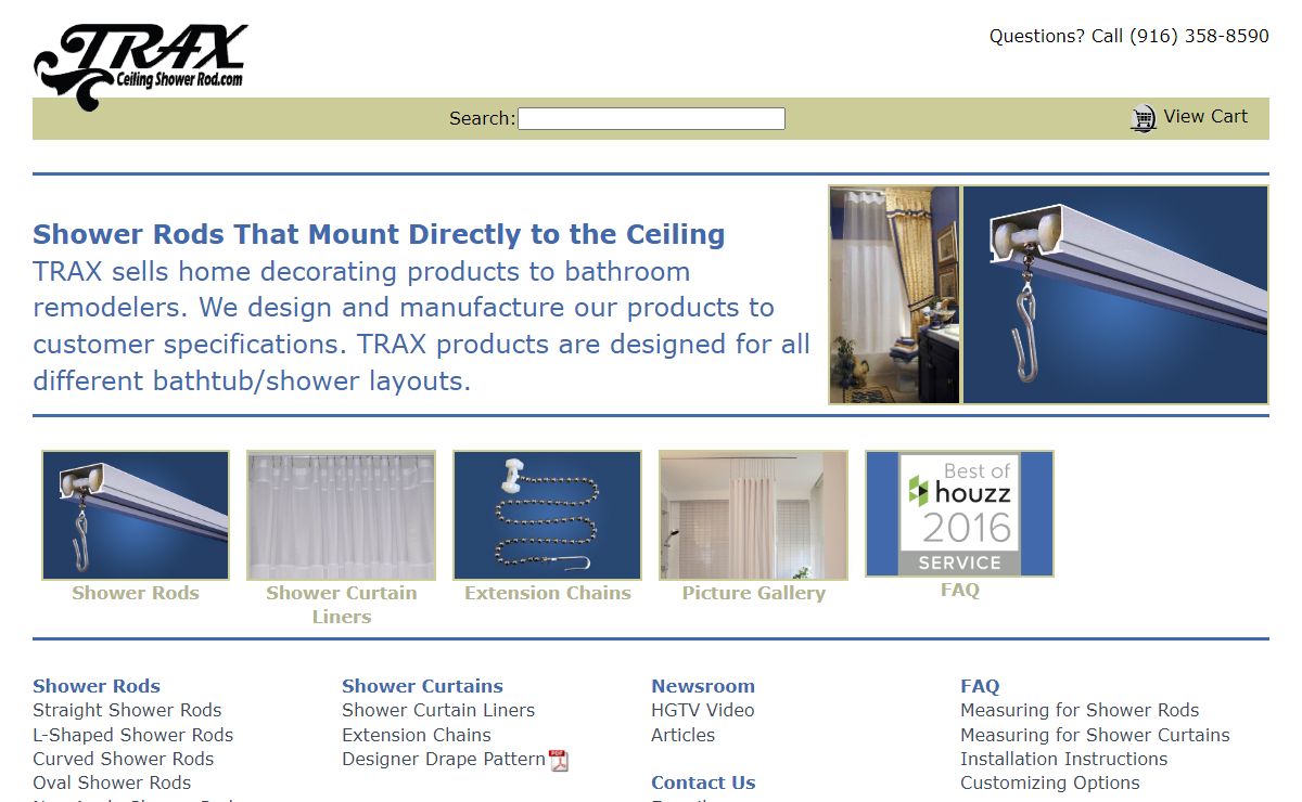 Ceiling Shower Rod.com by TRAX