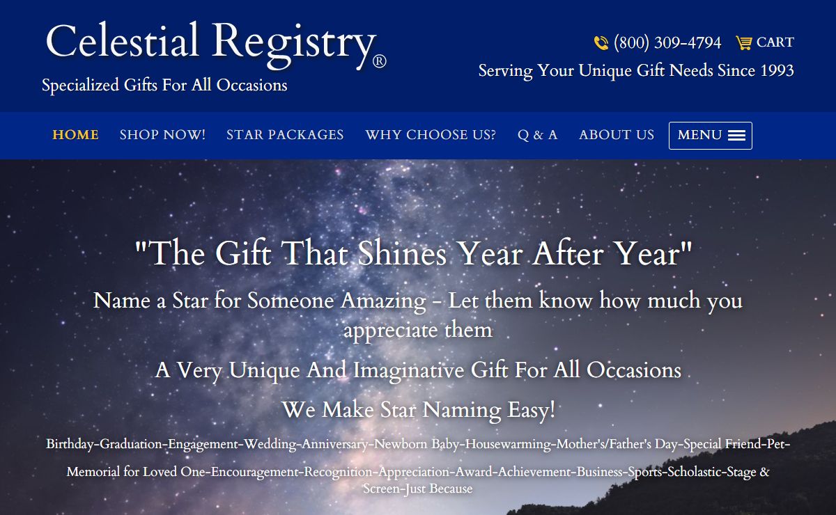 Name a Star | Celestial Registry