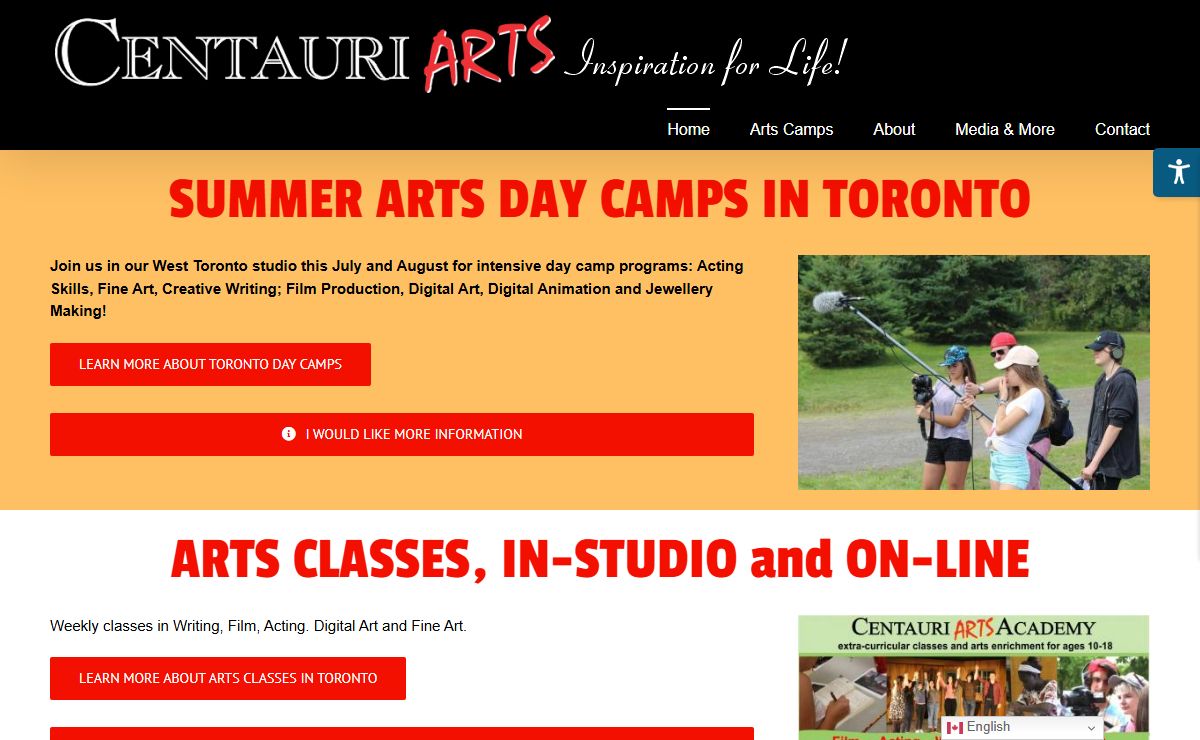 Centauri Summer Arts Camp. Summer Camp for the Arts.