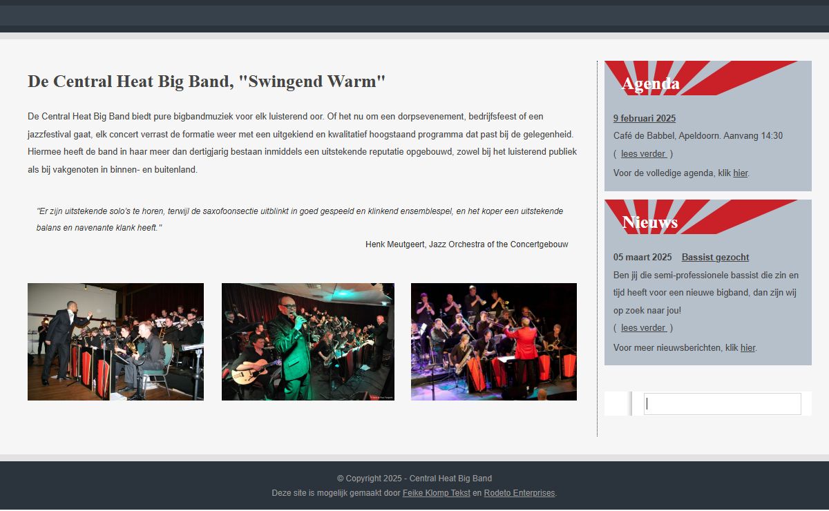 Central Heat Big Band - De Central Heat Big Band, "Swingend Warm"