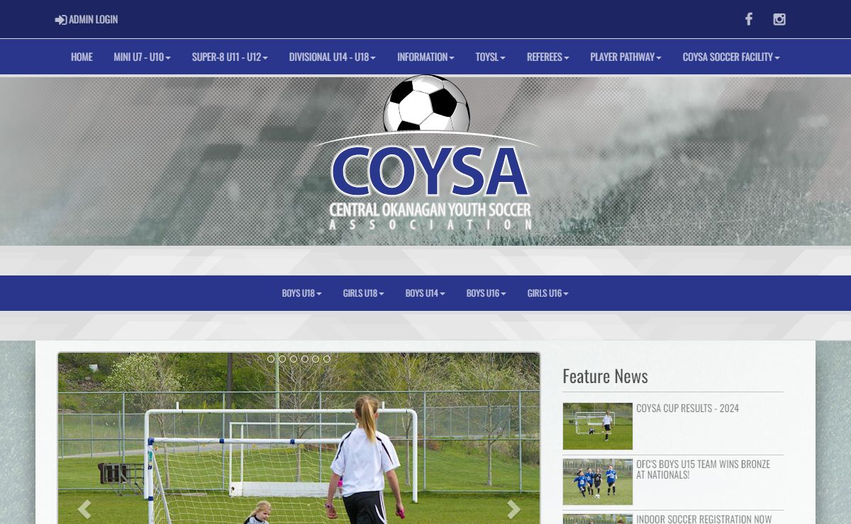 Central Okanagan Youth Soccer Association : Website by RAMP InterActive