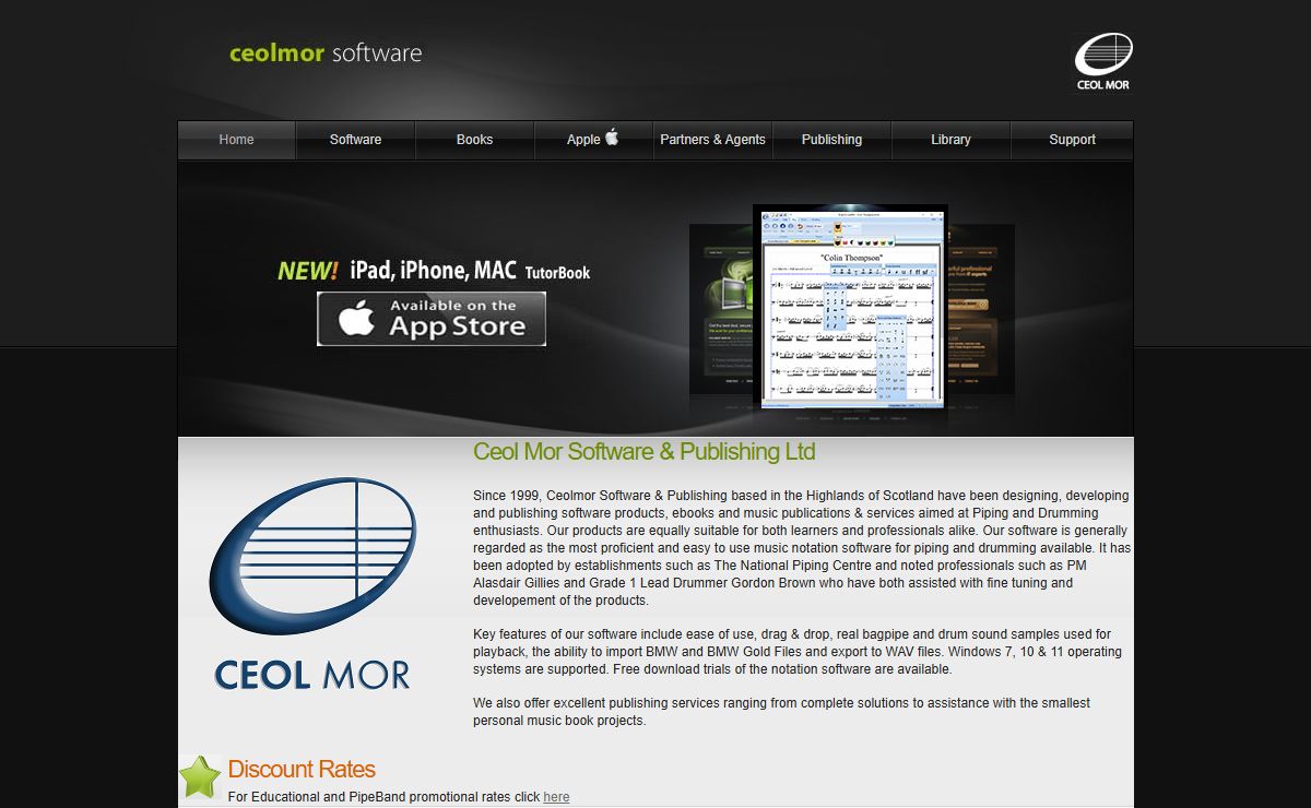 Bagpipe and Drumming Software for Windows from Ceol Mor Software & Publishing