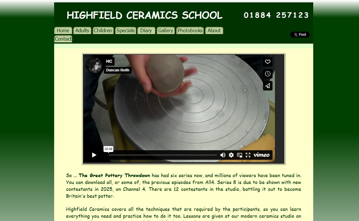 HIGHFIELD CERAMICS POTTERY SCHOOL, TIVERTON, DEVON