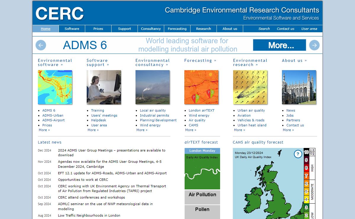 CERC, Environmental software and services
