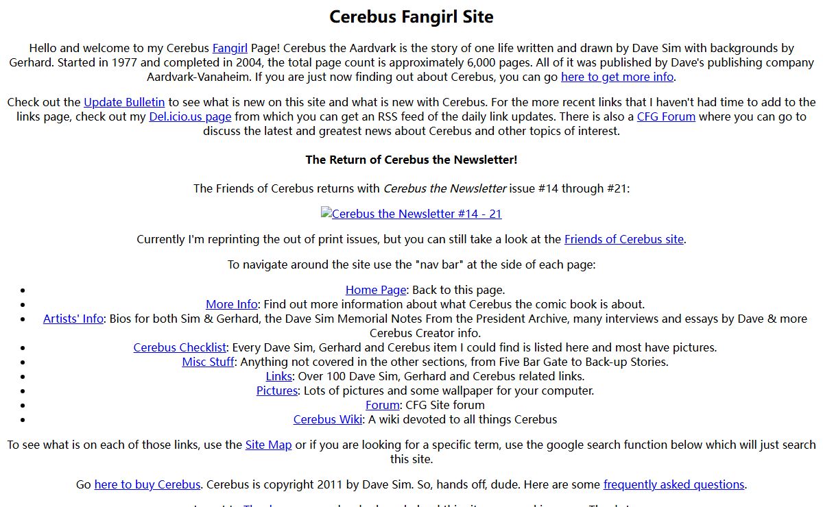CerebusFanGirl Site