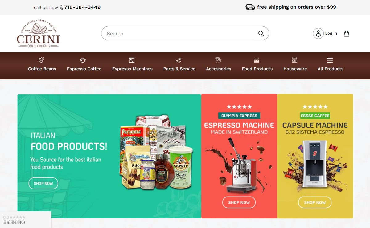 Espresso Coffee Machines, Grinders & Beans – Cerini Coffee & Gifts