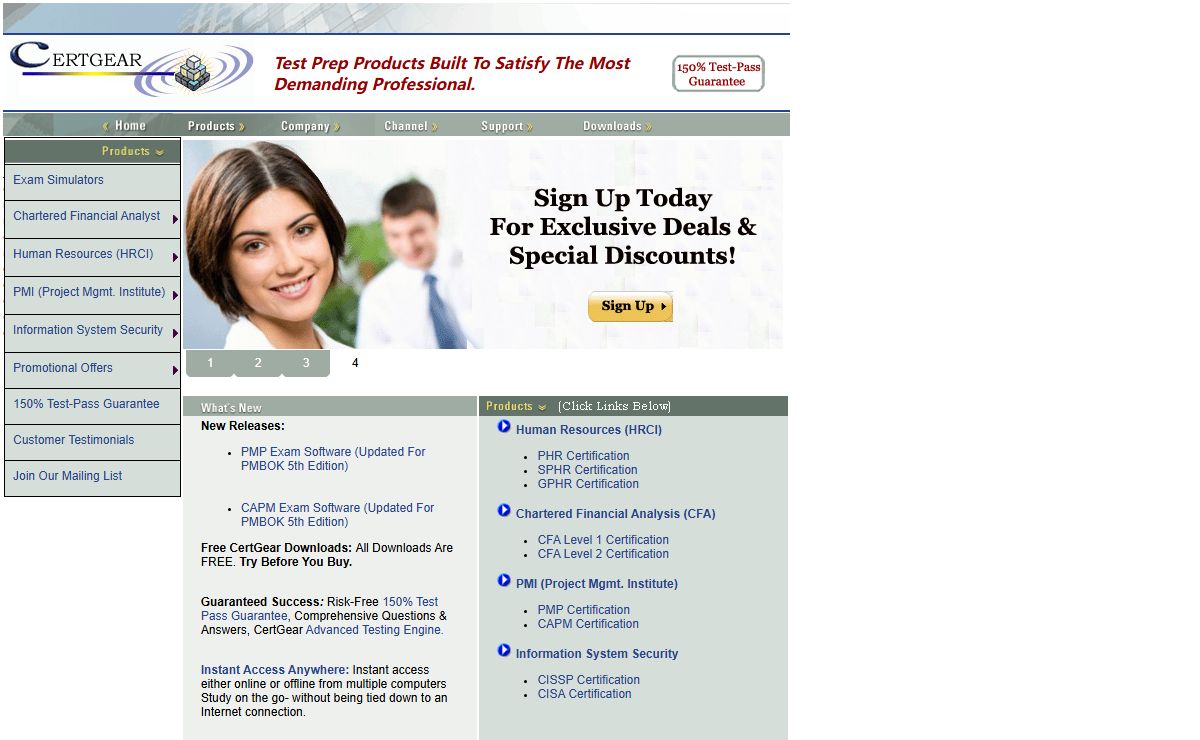 CertGear Inc.- Practice Tests For PMP, PHR, SPHR, CFA, CISSP, CISA, CAPM, GPHR Certifications