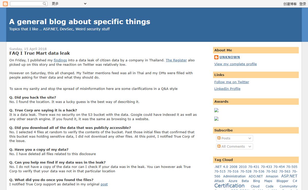 A general blog about specific things