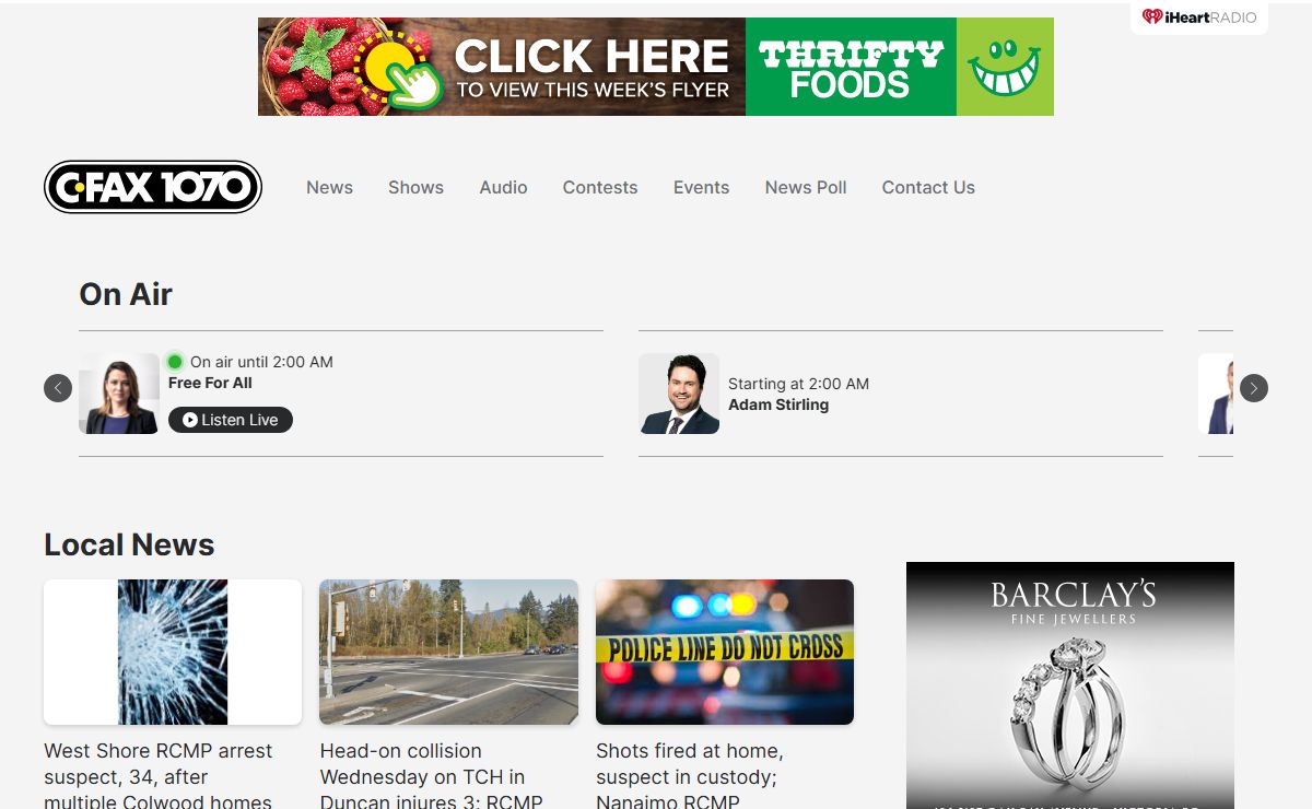 CFAX 1070 | Victoria’s news & information station - iHeartRadio