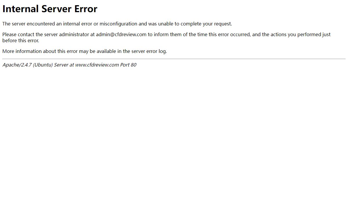 500 Internal Server Error