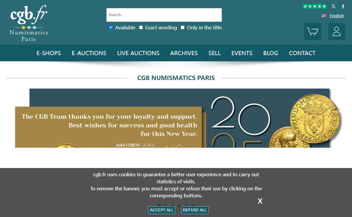 Numismatic E shops - Coins - Banknotes - Books and Numismatic accessories
