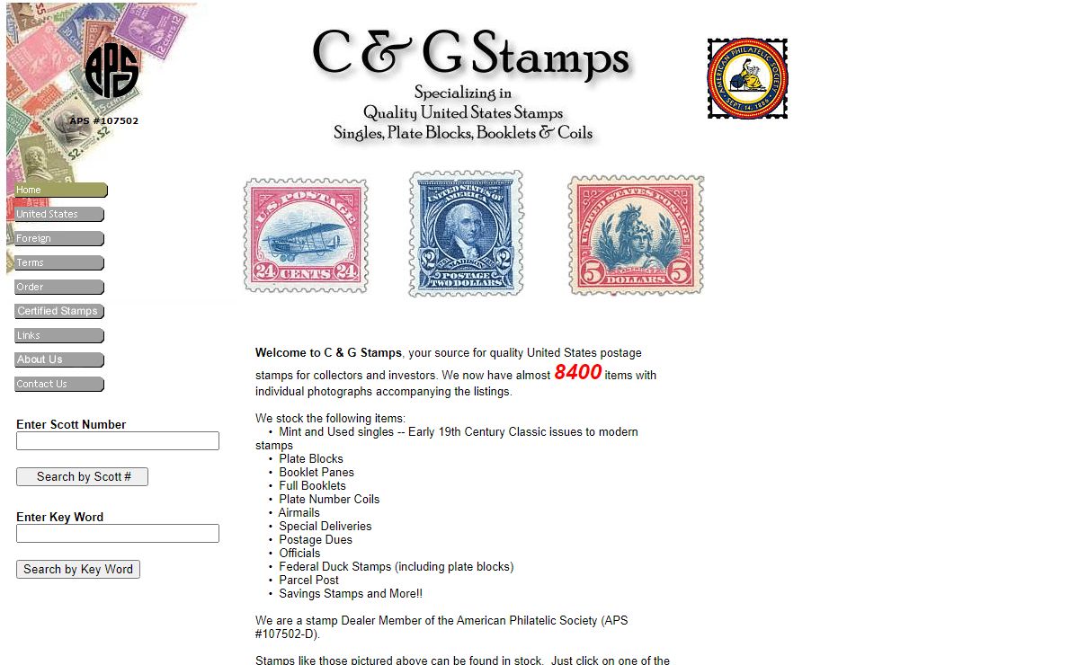 C & G Stamps ... Specializing in Quality United States Stamps