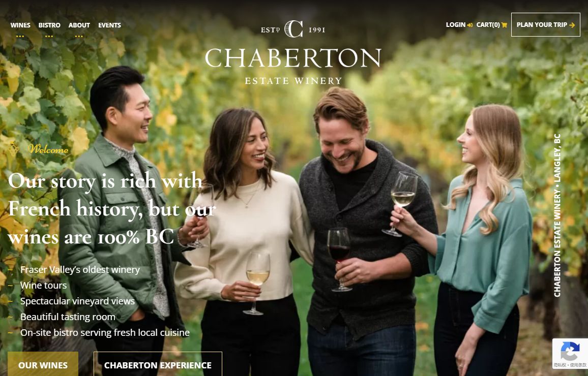 Chaberton Estate Winery and Bacchus Bistro, Langley BC