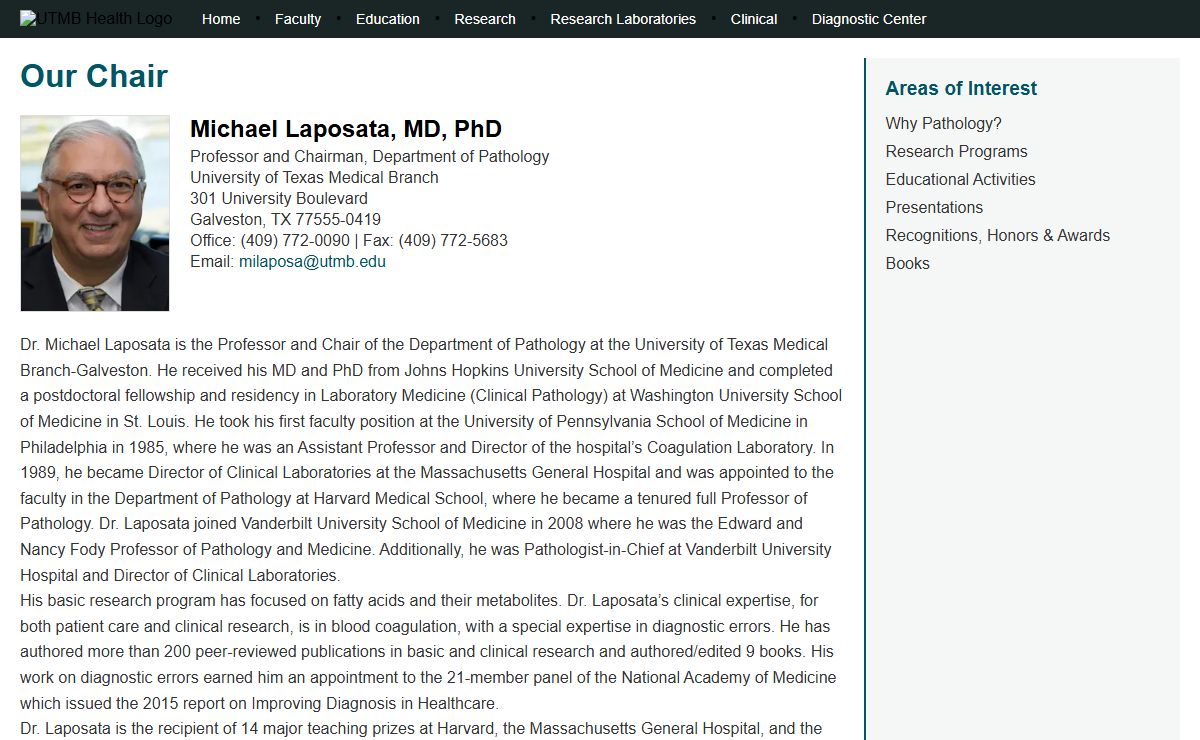 UTMB Health - Our Chair
