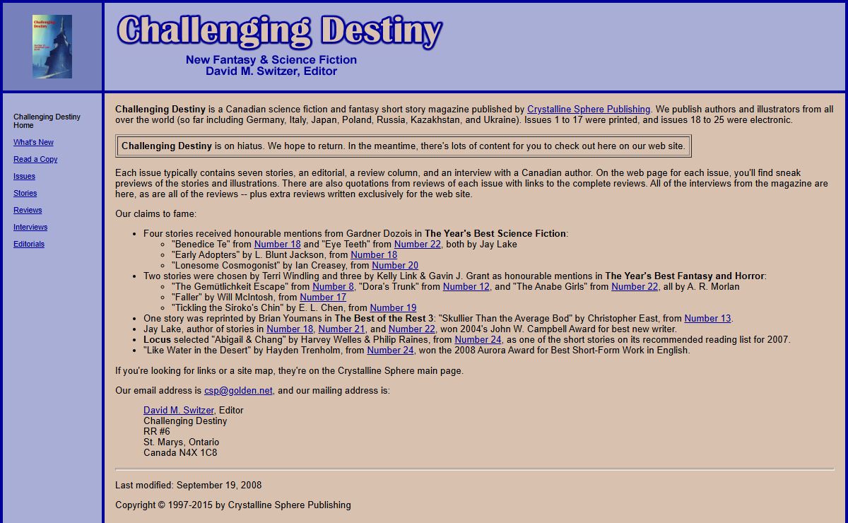 Challenging Destiny