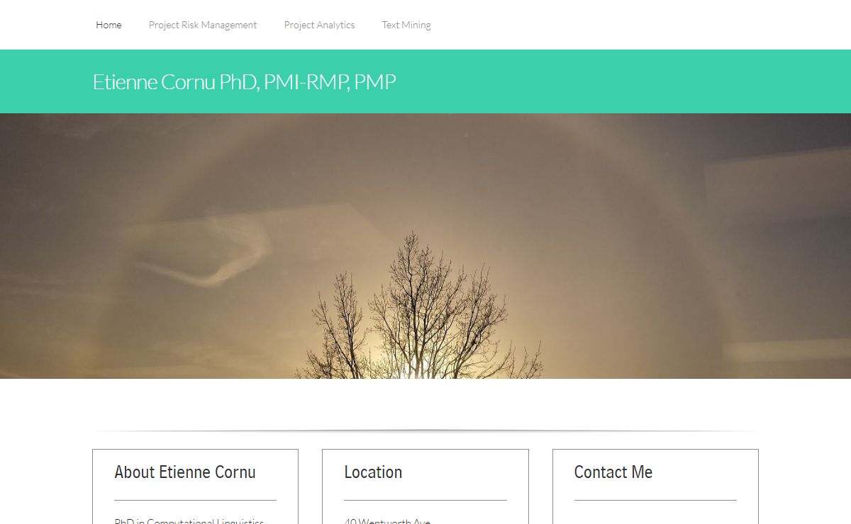 Etienne Cornu PhD, PMI-RMP, PMP - Home