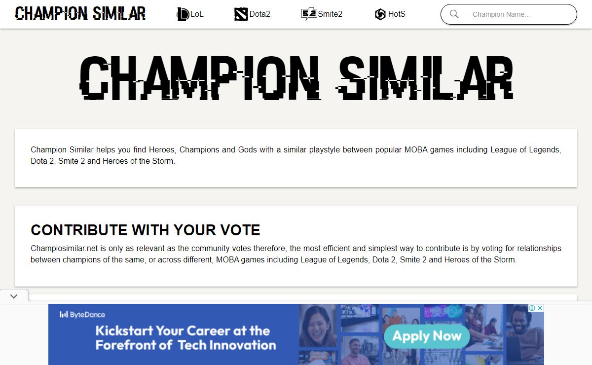 Find Similar Champions in League of Legends, Dota 2 and Smite