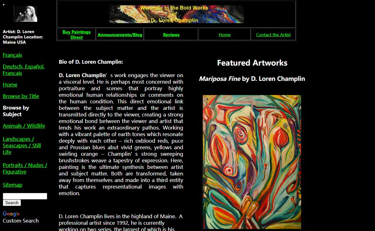 Website of D. Loren Champlin Maine art abstract expressionist fine artist