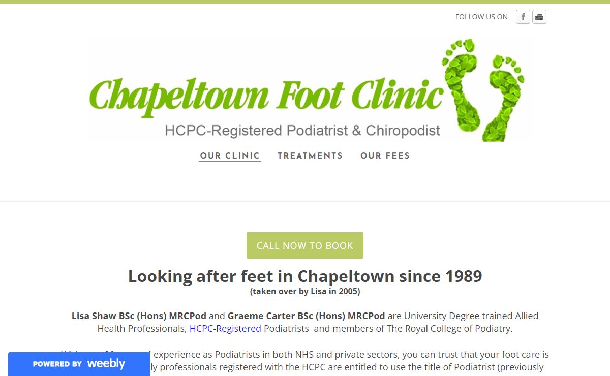 Treating feet in S35 since 1989. At Chapeltown Foot Clinic we are HCPC-Registered and Degree Trained Podiatrists so you can be assured your feet are in the safest hands