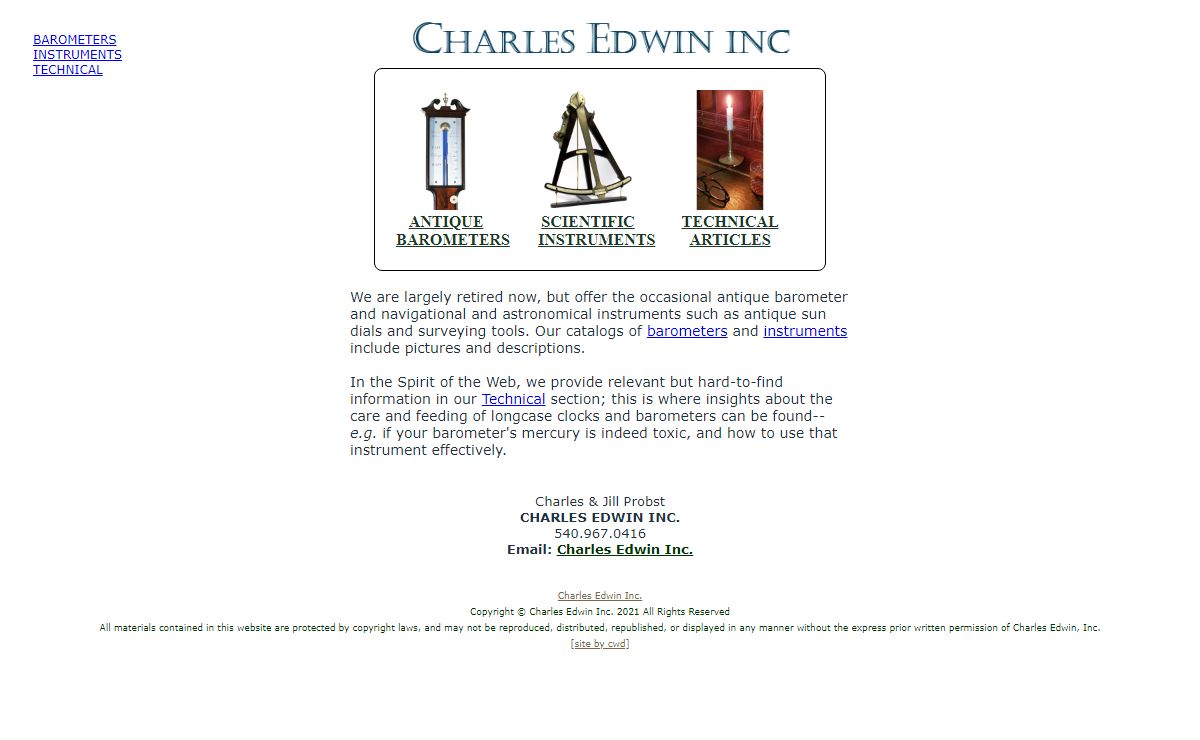 Charles Edwin Inc - Reference books on antique clocks longcase clocks grandfather clocks antique barometers telescopes scientific instruments