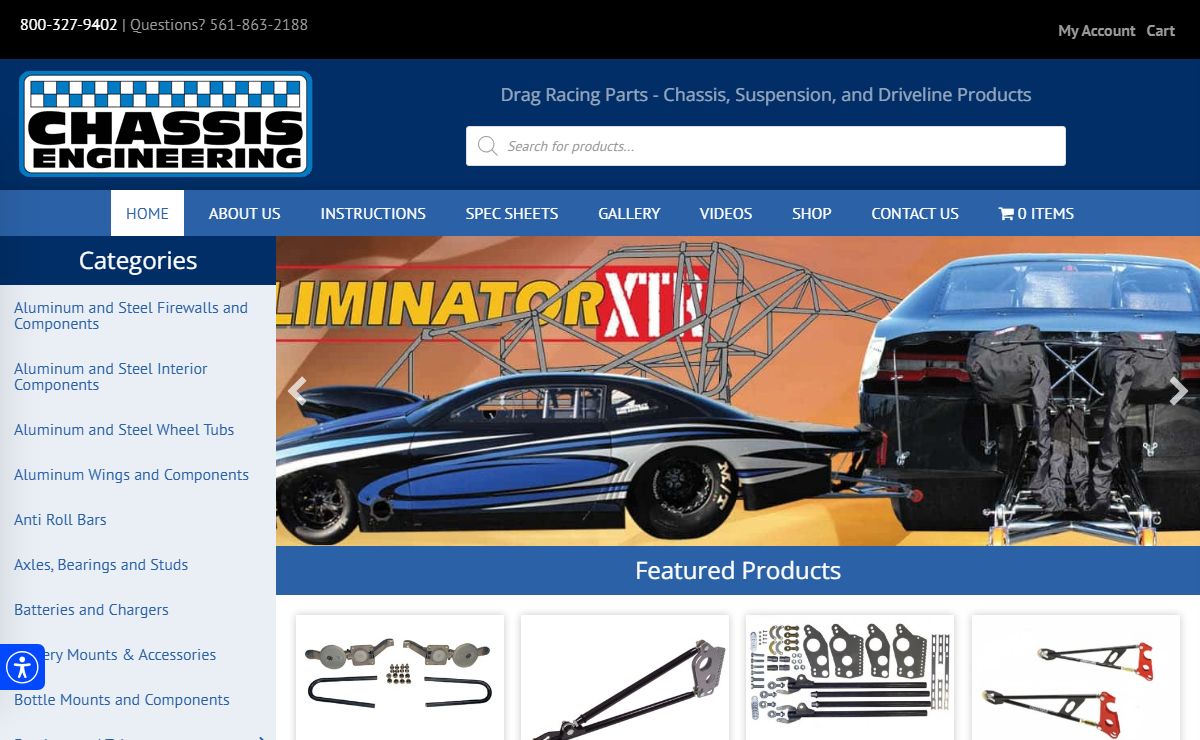 Drag racing parts, drag race components, chassis builders, suspension - Chassis Engineering