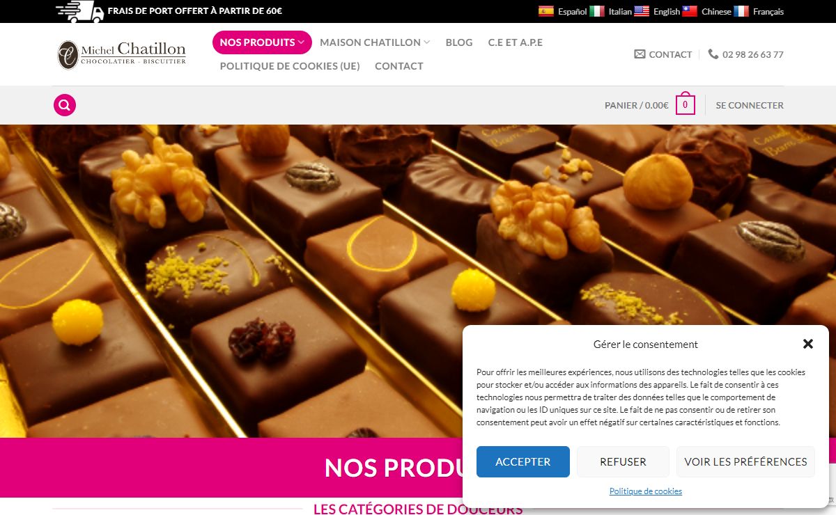 Nos produits - Chocolaterie Chatillon Pleyben