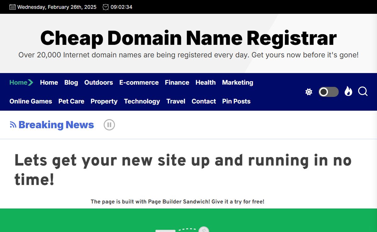 Lets get your new site up and running in no time! - Cheap Domain Name Registrar