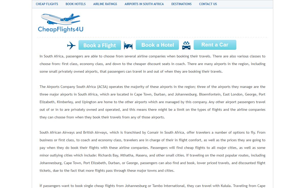 Cheap Flights South Africa | Compare, Book, & Save