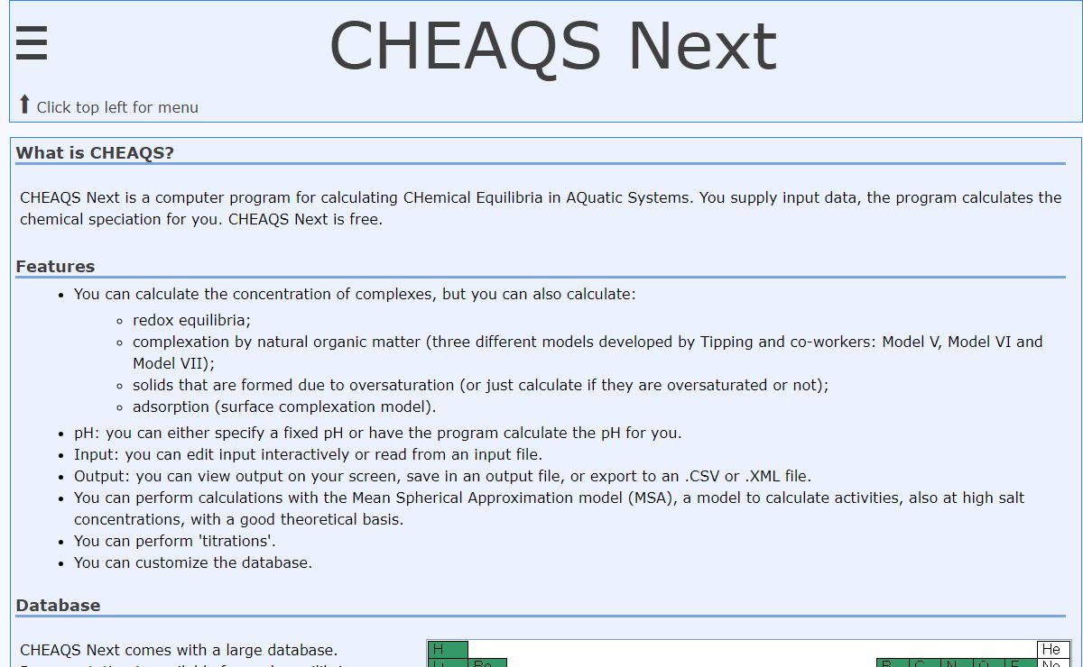 CHEAQS Next home page