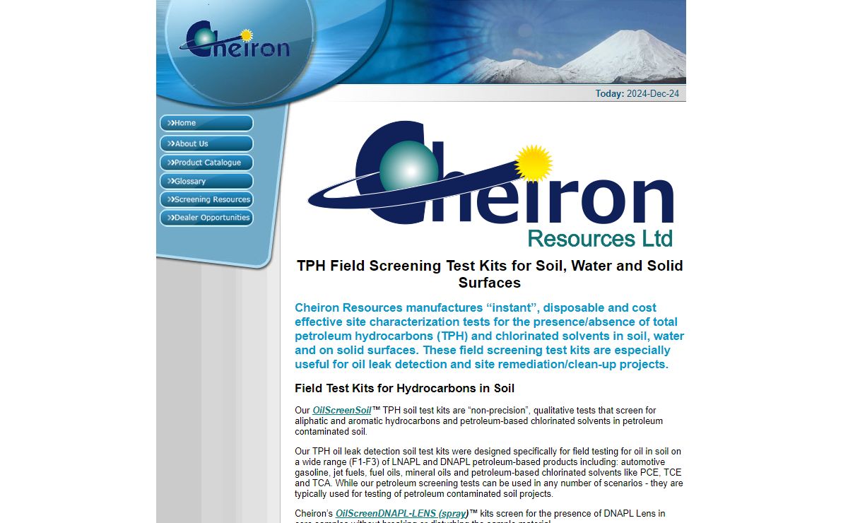TPH Tests for Soil, Water and Solid Surfaces, (LNAPL & DNAPL) field screening test kits