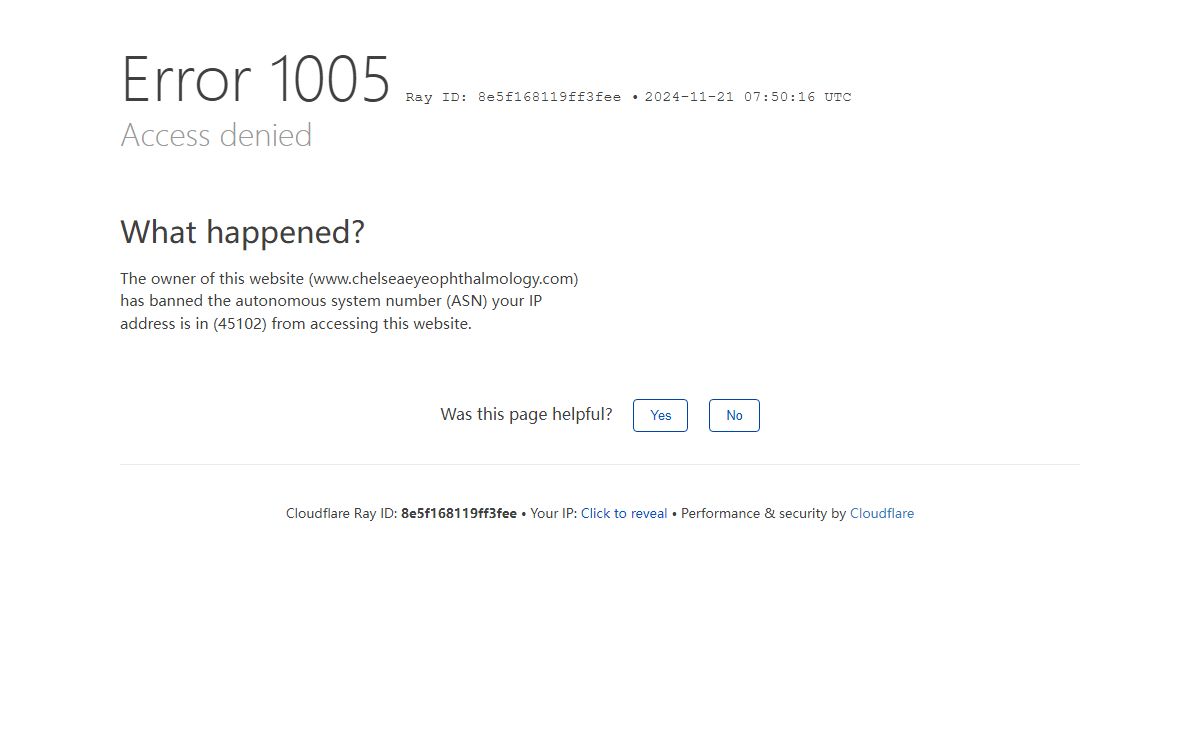 Access denied | www.chelseaeyeophthalmology.com used Cloudflare to restrict access