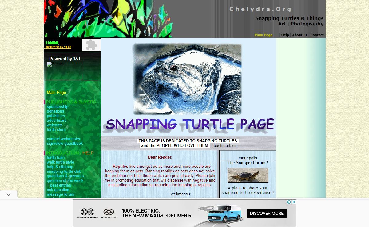 Chelydra.org - Snapping Turtle Page - snapper information photo gallery page