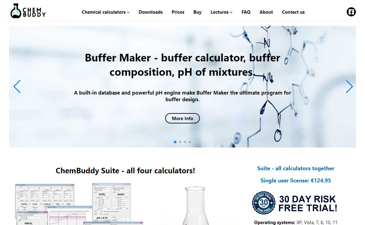 Chemical calculator - general chemistry software