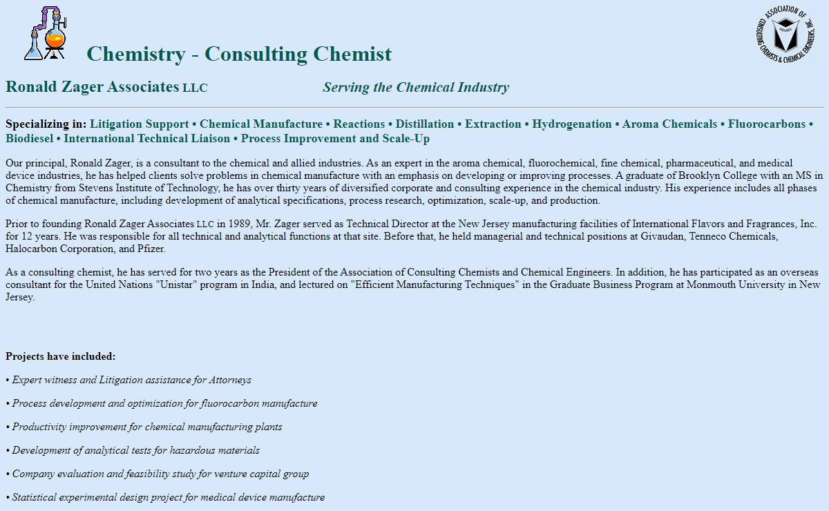 Chemistry, Consulting Chemist