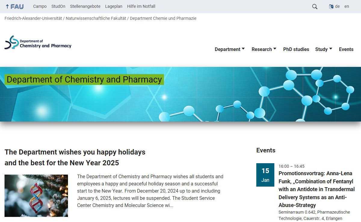 Department of Chemistry and Pharmacy