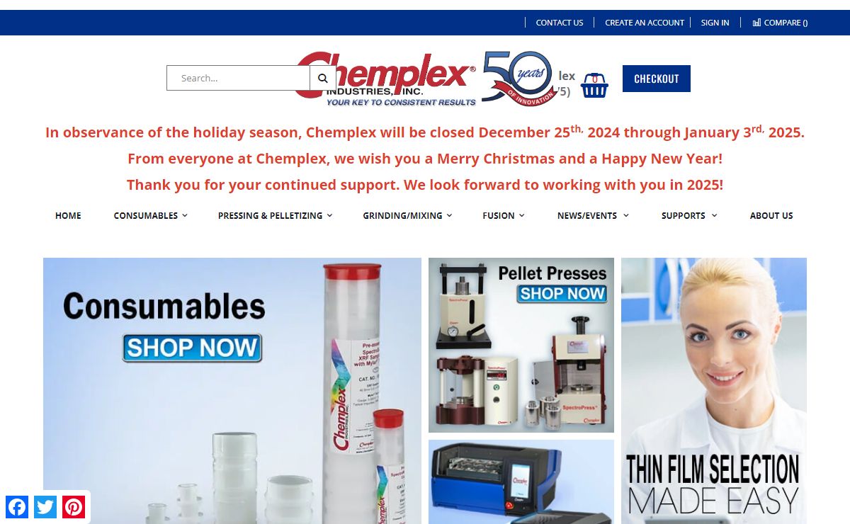XRF Sample Preparation Equipment| Chemplex Industries, Inc.