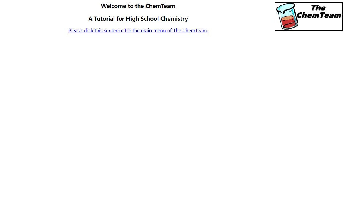 ChemTeam: Go to ChemTeam's Main Menu