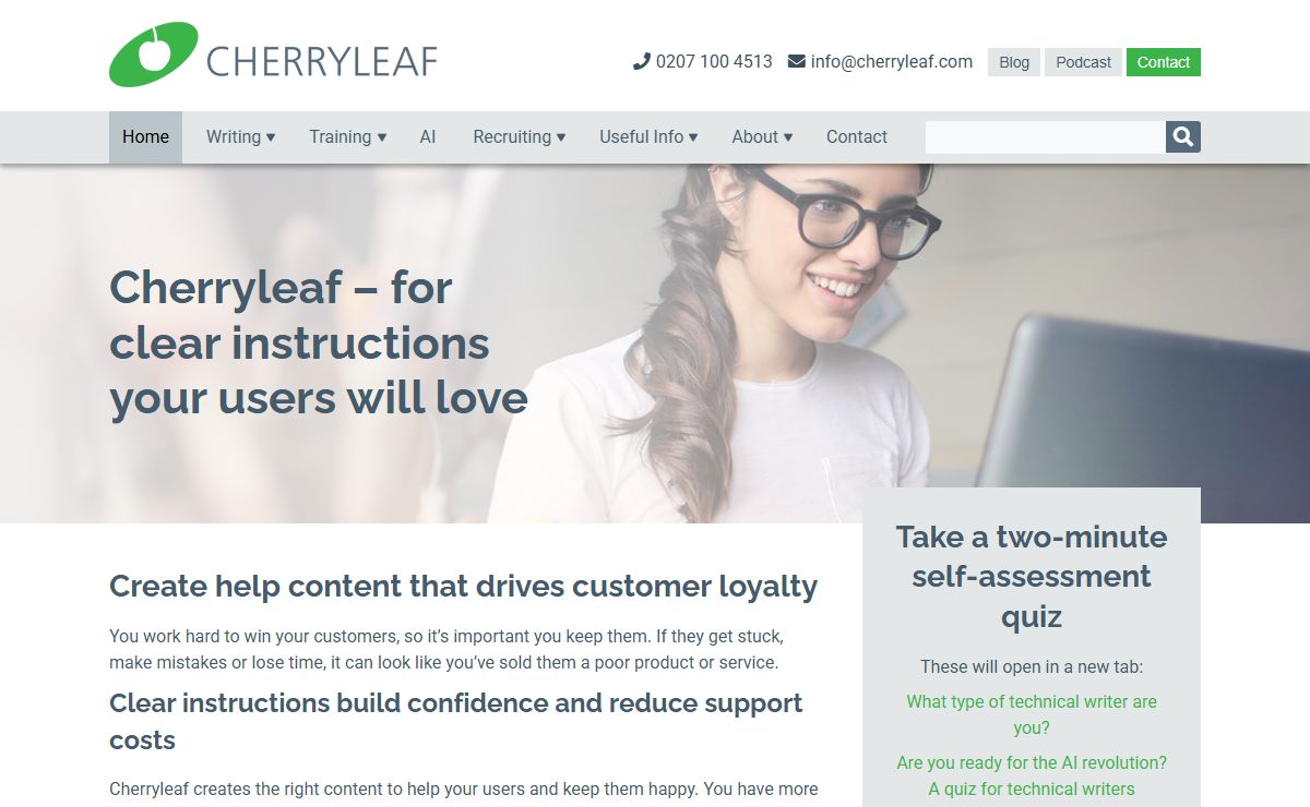 Cherryleaf - for clear instructions your users will love - Cherryleaf