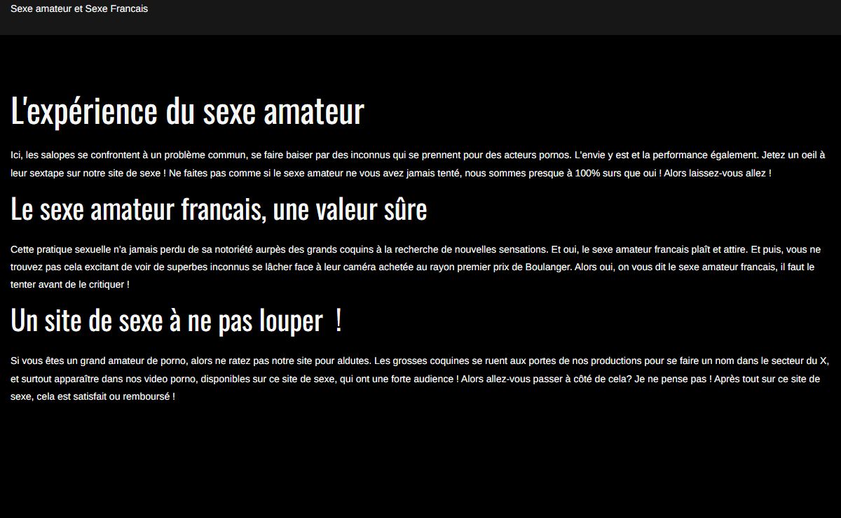 Partagez-nous vos expériences dans le PORNO et de Sexe Amateur !
