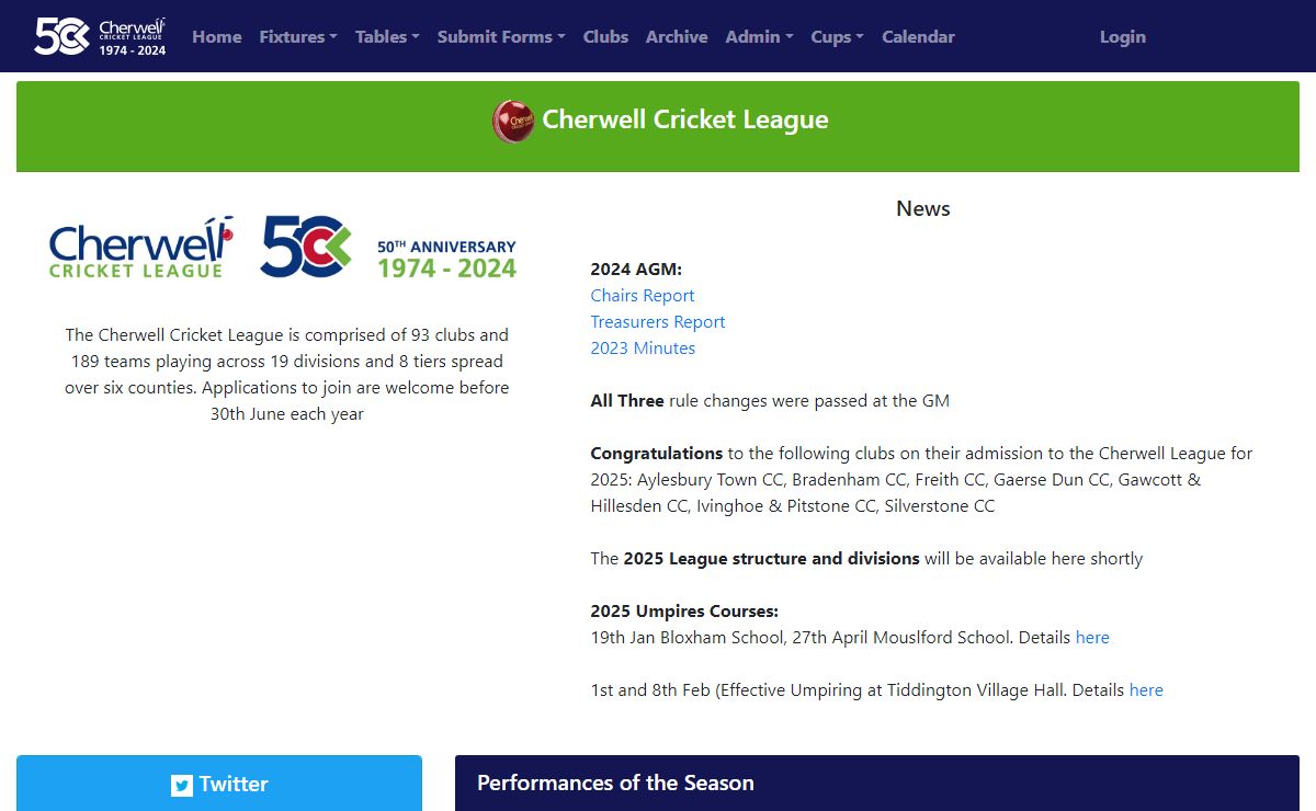 Cherwell Cricket League - Home Page
