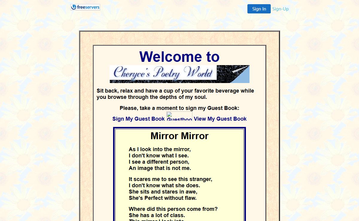 Cheryce's Poetry World Contents