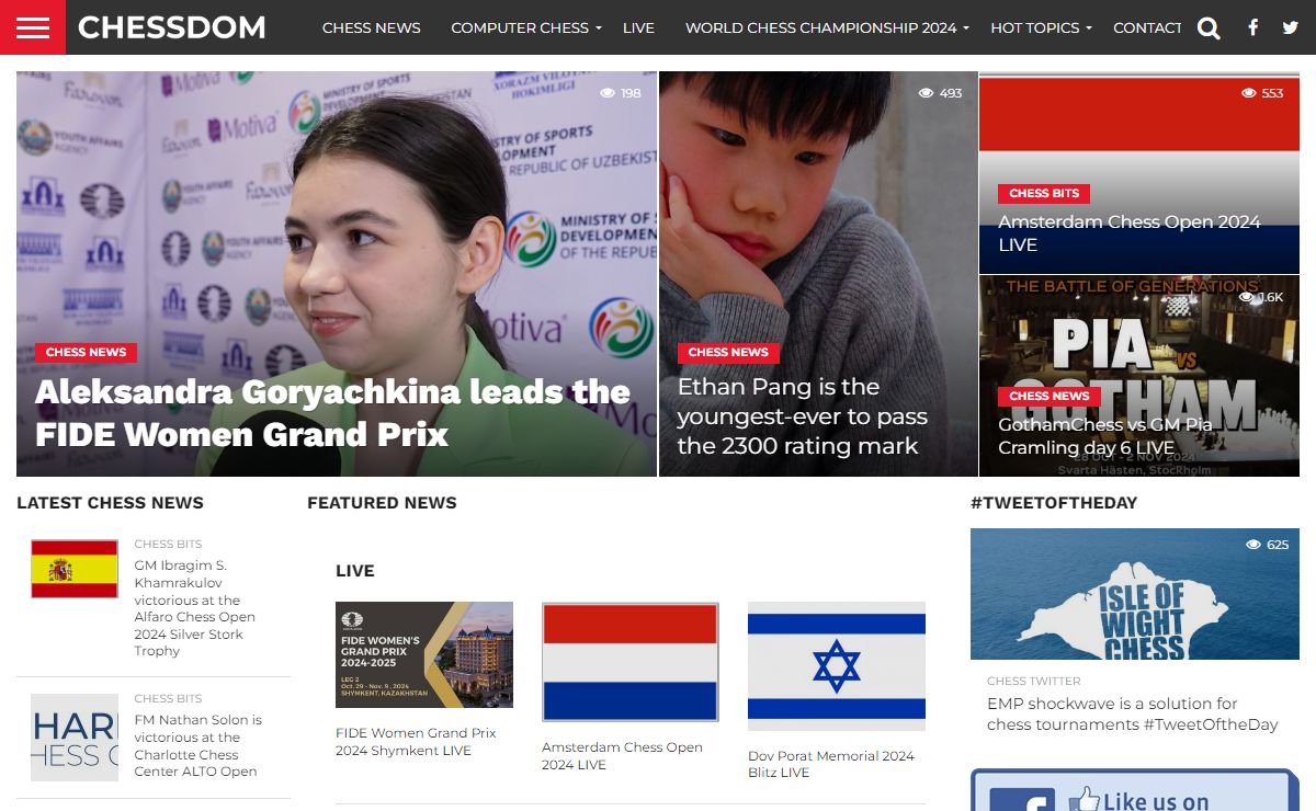 Chessdom - Chess, chess news, live chess games