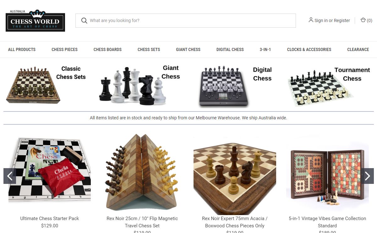 Chess World | Australia's Premier Chess Shop | Shipping Australia Wide