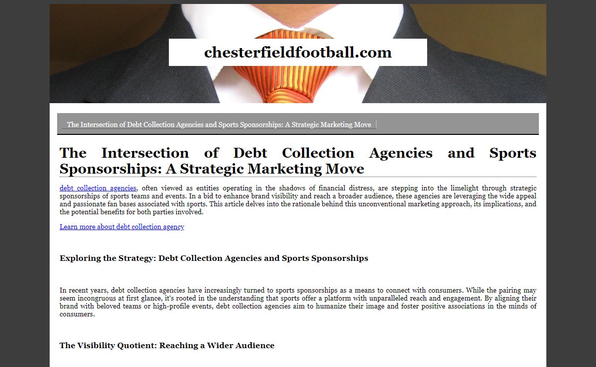 The Intersection of Debt Collection Agencies and Sports Sponsorships: A Strategic Marketing Move