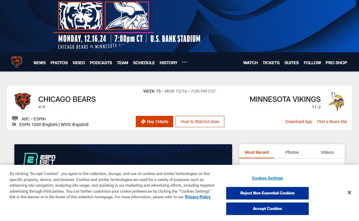 Chicago Bears | The Official Website of your Chicago Bears 🐻⬇️